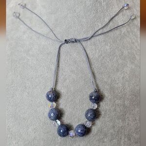 Gorgeous Sodalite And Swarovski Crystal Bracelet